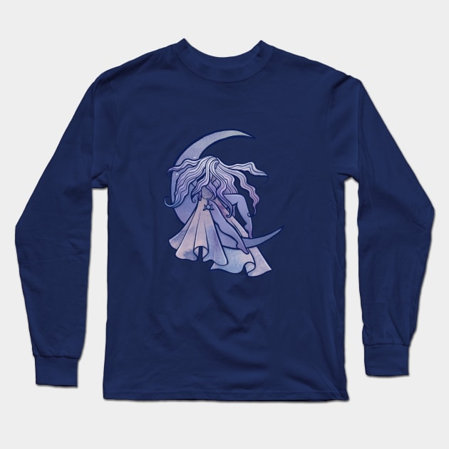 Moon Goddess Long Sleeve T-Shirt by bubbsnugg